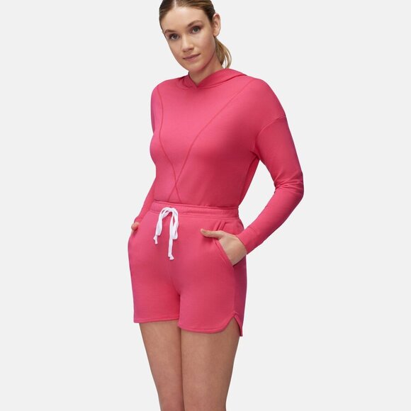 Three Dots Terry Shorts Drawstring Cotton Pink Shorts - Picture 4 of 8